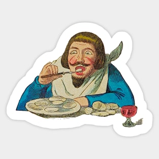 Mustache man eating Sticker